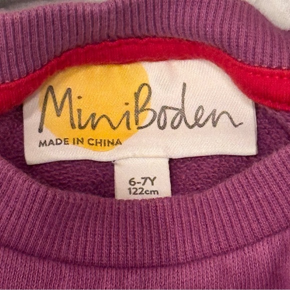 Mini Boden Sequin Unicorn London Lion Dress Purple Sweater Dress 6-7 - Picture 4 of 6